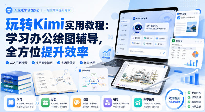 玩转Kimi实用教程：学习办公绘图辅导，全方位提升效率-赚钱驿站