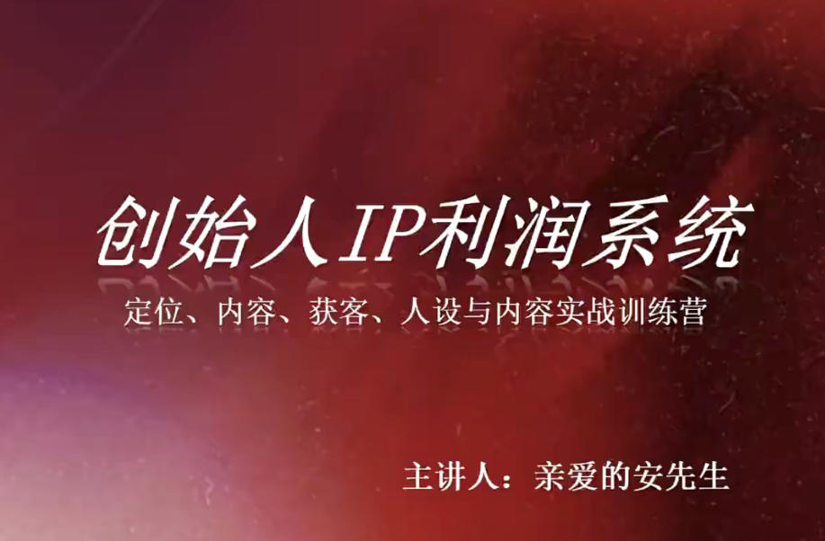 创始人IP利润系统8月训练营，定位、内容、获客、人设与内容实战训练营-赚钱驿站