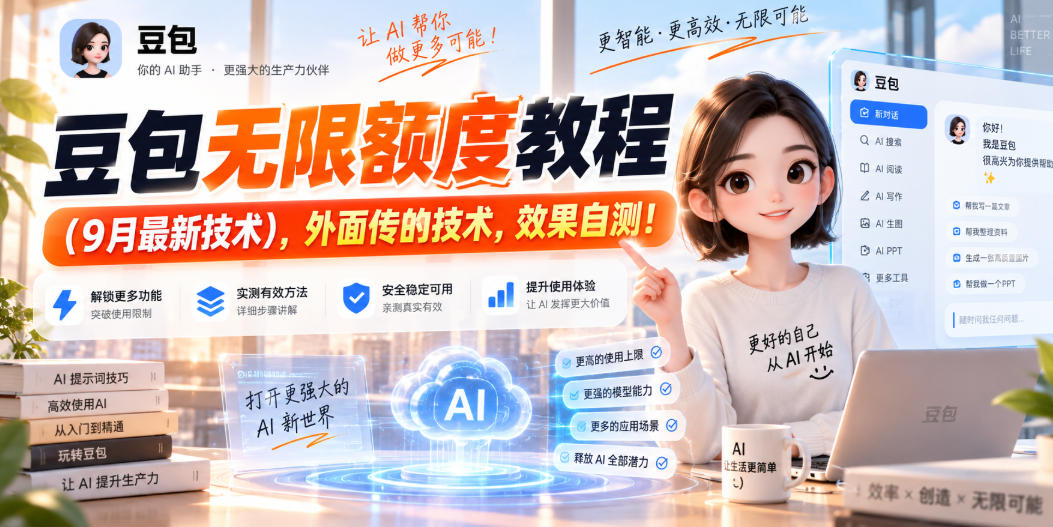 豆包无限额度教程（9月最新技术），外面传的技术，效果自测！-赚钱驿站