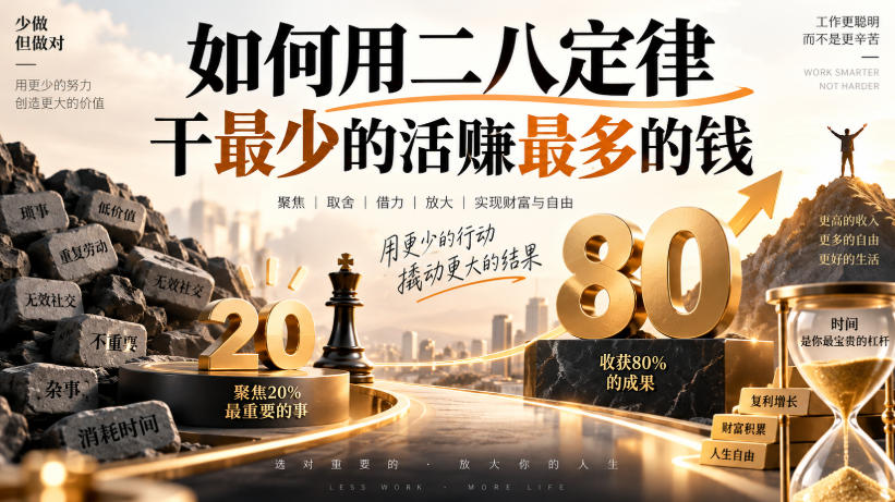付费文章：如何用二八定律干最少的活賺最多的钱-赚钱驿站
