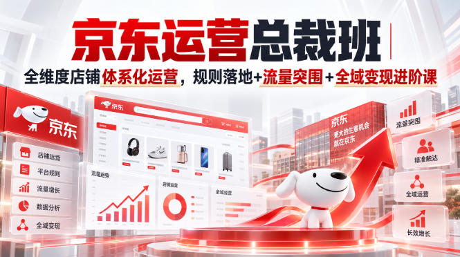 京东运营总裁班｜全维度店铺体系化运营，规则落地+流量突围+全域变现进阶课-赚钱驿站