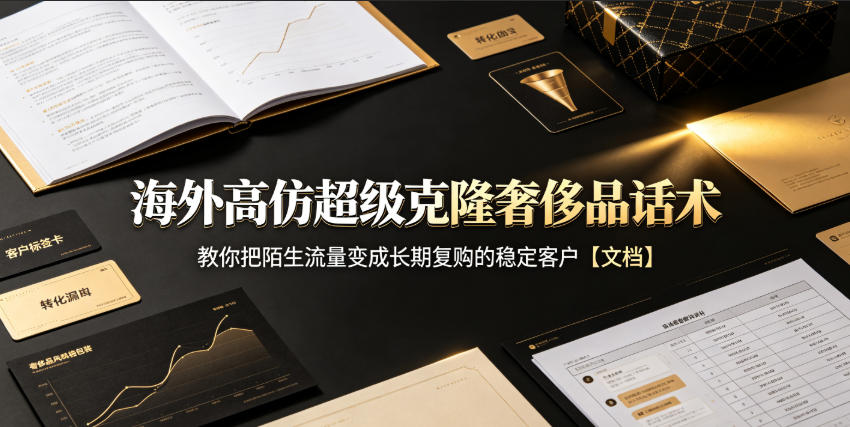 海外高仿超级克隆奢侈品话术，教你把陌生流量变成长期复购的稳定客户【文档】-赚钱驿站