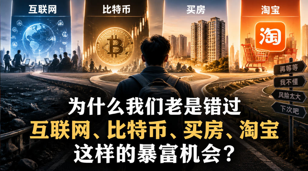 某社群付费文章：为什么我们老是错过互联网、比特币、买房、淘宝这样的暴富机会？-赚钱驿站