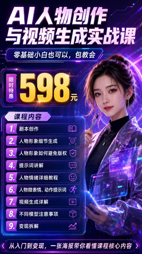 抖音5W粉丝博主的AI真人日系女孩制作教学，AI人物创作与视频生成实战课，新手也能快速起号涨粉变现（更新1002）-赚钱驿站