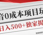 短视频变现套路剖析,抖音0成本赚钱项目玩法,日入500+独家揭秘(共2节视频)-赚钱驿站