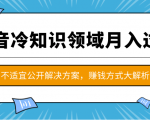 抖音冷知识领域月入过万项目,不适宜公开解决方案 ,抖音赚钱方式大解析!-赚钱驿站