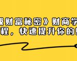 《终极财富秘密》财商学习必修课程，快速提升你的财富（18节视频课）-赚钱驿站