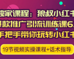 狼叔小红书爆款推广引流训练课6.0，手把手带你玩转小红书-赚钱驿站