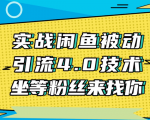 实战闲鱼被动引流4.0技术,坐等粉丝来找你,实操演示日加200+精准粉-赚钱驿站