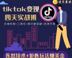 tiktok变现四天实战班,连怼技术+矩阵玩法赚美金!价值998元-赚钱驿站