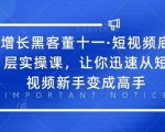 增长黑客董十一·短视频底层实操课,从短视频新手变成高手-赚钱驿站