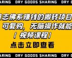 强子日志佛系赚钱的搬砖项目,需求大,可复购,无脑操作就能收钱-赚钱驿站