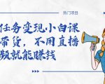 全民任务变现小白课，不用带货，不用直播，拍视频就能赚钱-赚钱驿站