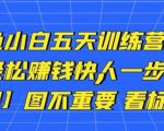卓让闲鱼小白五天训练营,每天一小时,轻松赚钱快人一步-赚钱驿站