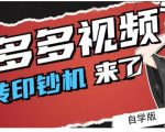 拼多多视频搬砖印钞机玩法,2021年最后一个短视频红利项目-赚钱驿站
