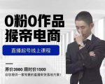 猴帝电商直播起号课,零粉零作品开播底层逻辑,直播五天打爆广场流量-赚钱驿站