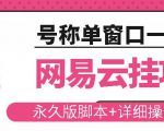 网易云挂机项目云梯挂机计划,永久版脚本+详细操作视频-赚钱驿站