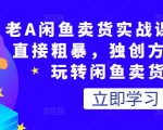 老A闲鱼卖货实战课,简单直接粗暴,独创方法带你玩转闲鱼卖货!-赚钱驿站