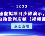 新人实操虚拟项目步骤演示,0基础打造自动盈利店铺【视频课程】-赚钱驿站