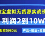程哥《淘宝虚拟无货源实战班》线上第四期:月利润2到10W+(产品+玩法+资源)-赚钱驿站