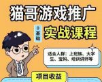 猫哥·游戏推广实战课程，单视频收益达6位数，从0到1成为优质游戏达人-赚钱驿站