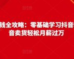 抖音电商赚钱全攻略：零基础学习抖音种草，靠抖音卖货轻松月薪过万-赚钱驿站