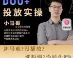 小马哥-Dou+投放实操课，抖加投放，随心推，付费起号逻辑，打破低播放转化-赚钱驿站