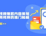 带货短视频爆款内容策划，关于电商视频的独门秘籍（价值499元）-赚钱驿站