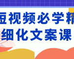短视频必学精细化文案课,提升你的内容创作能力、升级迭代能力和变现力(价值333元)-赚钱驿站