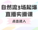 自然流3场起爆直播实操课 双标签交互拉号实战系统课-赚钱驿站