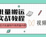 视频号批量搬运实战操作运营赚钱教程，傻瓜式批量制作高质量内容【附视频教程+PPT】-赚钱驿站