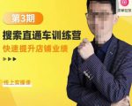 震宇第3期搜索直通车训练营,快速提升店铺业绩,线上实操课-赚钱驿站
