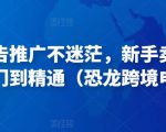 亚马逊广告推广不迷茫,新手卖家产品运营入门到精通(恐龙跨境电商)-赚钱驿站