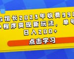 D1G馆长2023年收费990的抖音小程序变现新玩法,单号轻松日入200+-赚钱驿站
