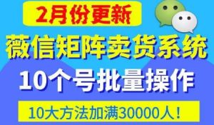 微信矩阵卖货系统,多线程批量养10个微信号,10种加粉落地方法,快速加满3W人卖货!-赚钱驿站