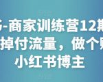 小红书-商家训练营12期:让商家丢掉付流量,做个赚钱的小红书博主-赚钱驿站