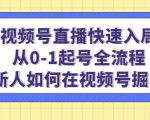 视频号直播快速入局:从0-1起号全流程,新人如何在视频号掘金-赚钱驿站