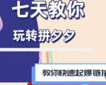 拼多多快速起爆链接思路1.0课程，七天教你玩转拼夕夕，教你快速起爆链接-赚钱驿站