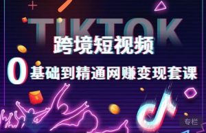 跨境短视频TIKTOK 0基础到精通网赚变现套课,跨境短视频独立站带货变现技巧-赚钱驿站