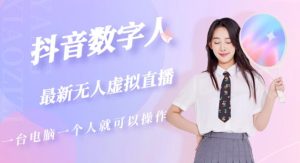 抖音数字人虚拟无人直播间打造(外面收费6000)-赚钱驿站