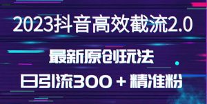 日引300＋创业粉，独家抖音高效截流2.0玩法（价值1280）-赚钱驿站