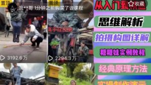 东方糖糖妹抖音短视频全套实战课思维+拍摄+剪辑+运营,从入门到精通-赚钱驿站