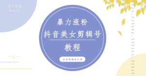 抖音快手暴力涨粉美女混剪视频教程，百分百过原创图片教程！附带违规申诉方法-赚钱驿站