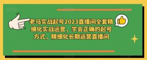 老马实战起号2023直播间全套精细化实战运营,学会正确的起号方式,精细化长期运营直播间-赚钱驿站