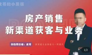 皮哥·房产销售新渠道获客与业务,打造新时代房产经纪达人,助力行业新人成长为业内精英-赚钱驿站
