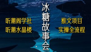 听潮阁学社听潮水晶楼抖音冰糖故事会项目实操,小说推文项目实操全流程,简单粗暴!-赚钱驿站