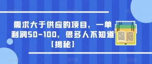 需求大于供应的项目，一单利润50-100，很多人不知道【揭秘】-赚钱驿站