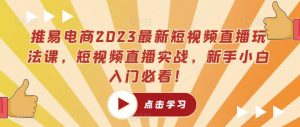 推易电商2023最新短视频直播玩法课，短视频直播实战，新手小白入门必看！-赚钱驿站