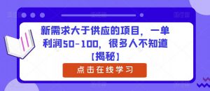 新需求大于供应的项目,一单利润50-100,很多人不知道【揭秘】-赚钱驿站