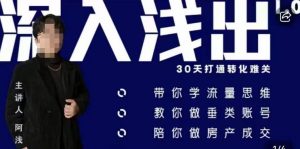 阿浅地产圈·深入浅出1.0,带你学流量思维,教你做垂直账号,陪你做房产成交-赚钱驿站